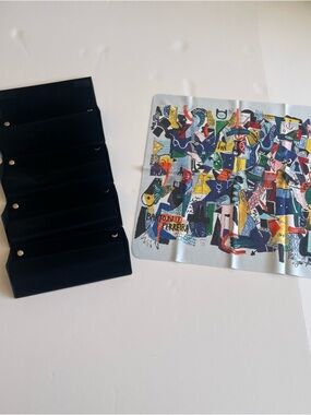 Colorful Abstract cleaning cloth with Black Eyeglass leather Velvet Travel Roll